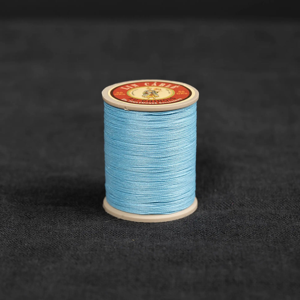 Fil Au Chinois #632 - 677 Turquoise (0.51mm) Waxed Linen Thread "Lin Cable" Made in France